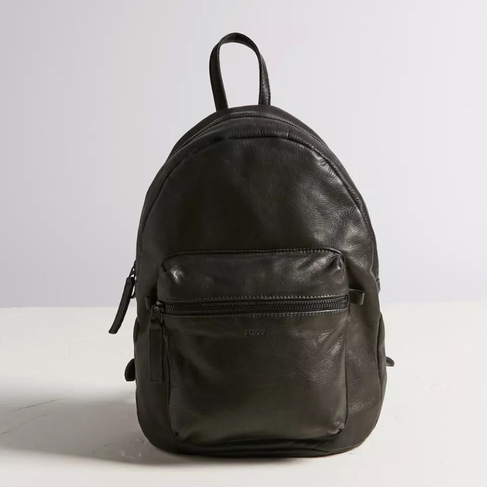 Baggu Leather Mini Backpack in Black